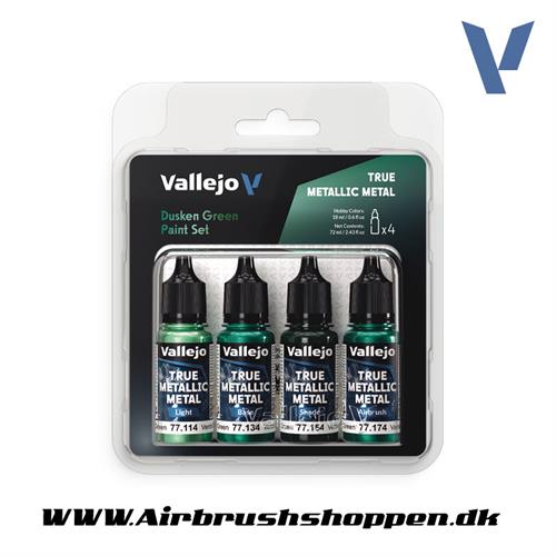 77.257  Dusken Green Paint Set 4x18ml - True Metallic Metal 